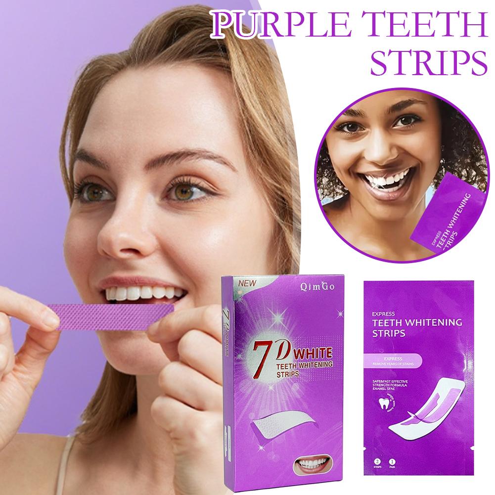 Teeth Whitening Yellow Teeth - Purple Teeth Whitening Strips No Sensitive