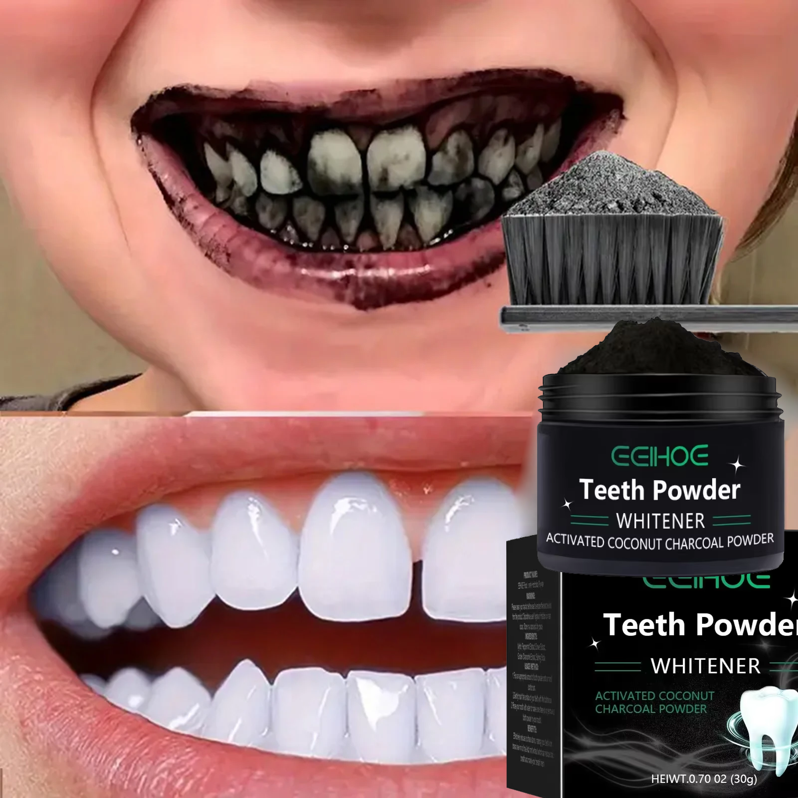 Teeth Whitening From Home - Teeth Brightening Whitening Powder Deep Cleaning