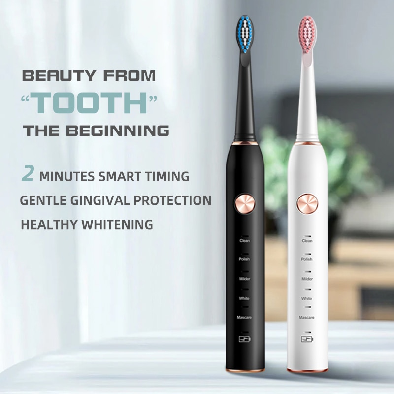 Jianpai Black and White Sonic  - đánh giá và giá Teeth Whitening Toothbrush