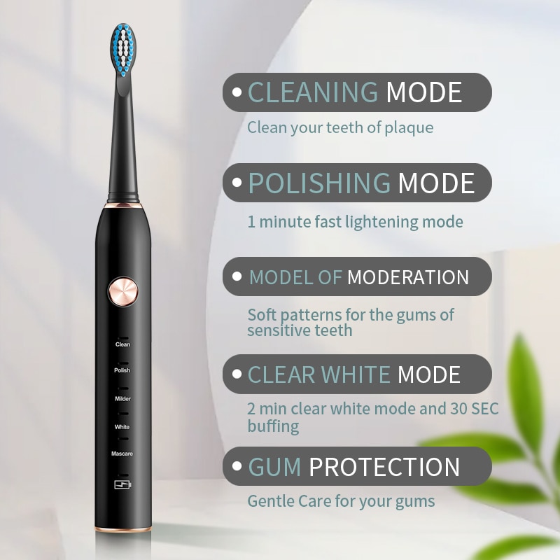Jianpai Black and White Sonic  - đánh giá và giá Teeth Whitening Toothbrush