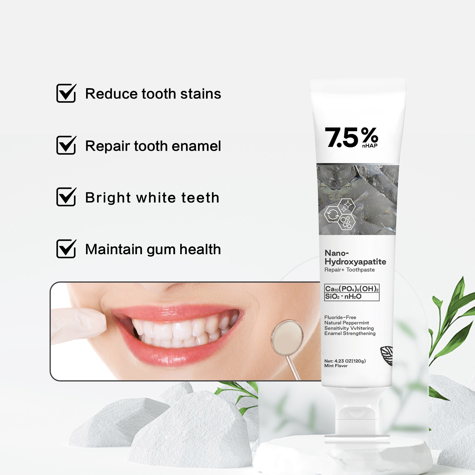 Nano Hydroxyapatite Toothpaste - đánh giá và giá Teeth Whitening Toothpaste
