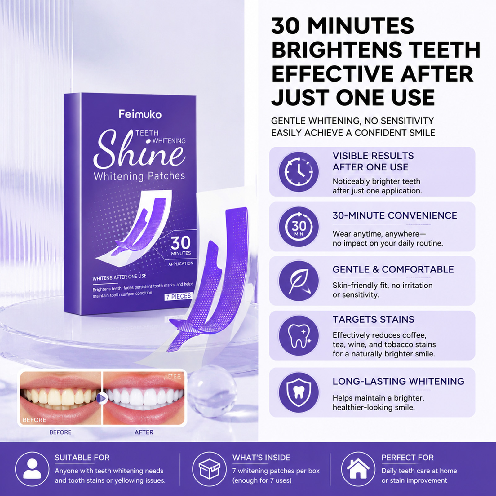 30Mins Teeth Whitening Strips  - đánh giá và giá Teeth Whitening Toothpaste