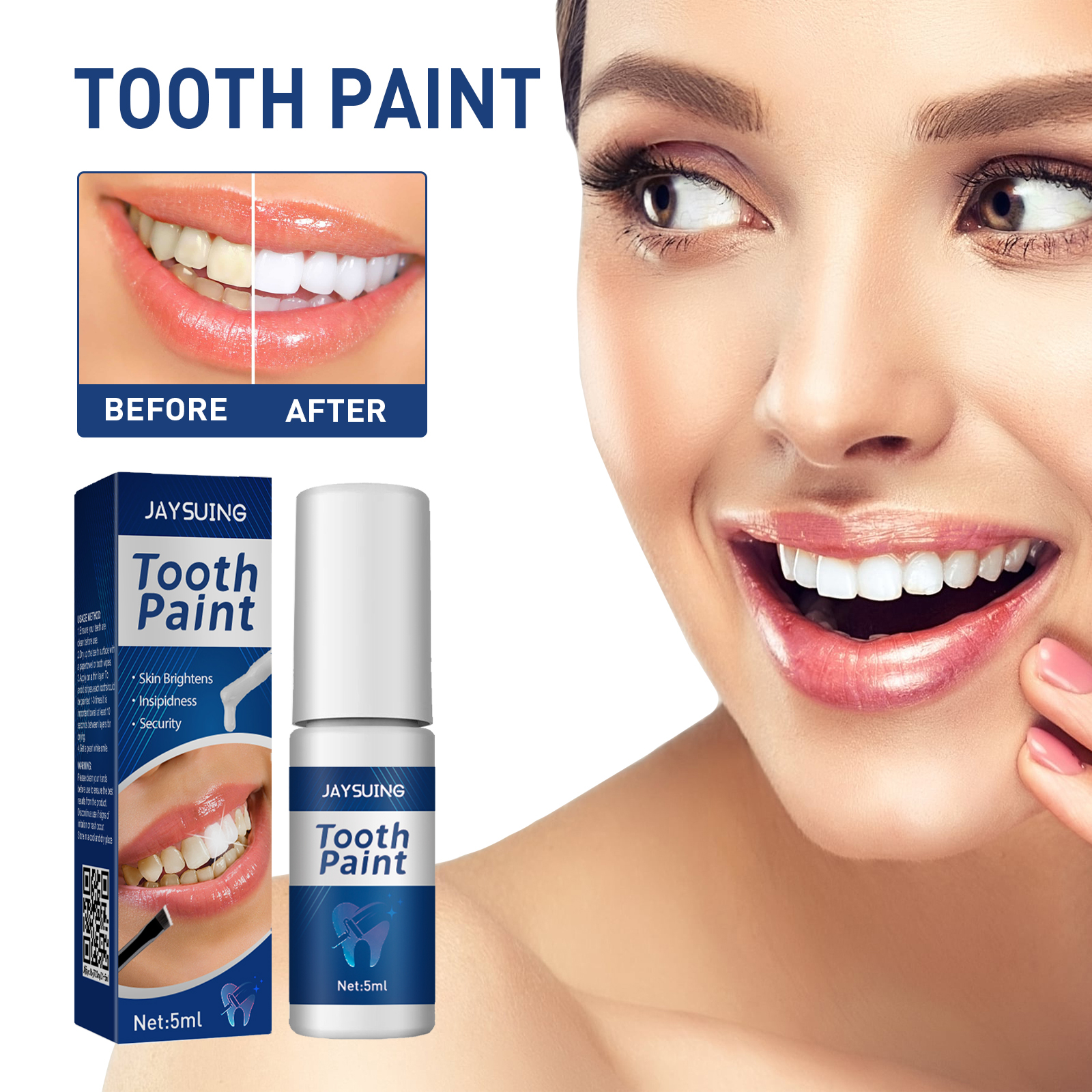 Instant Teeth Whitening Paint  - đánh giá và giá Teeth Whitening Yellow Teeth
