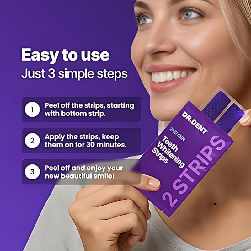 DRDENT Teeth Whitening Strips  - đánh giá và giá Teeth Whitening Yellow Teeth