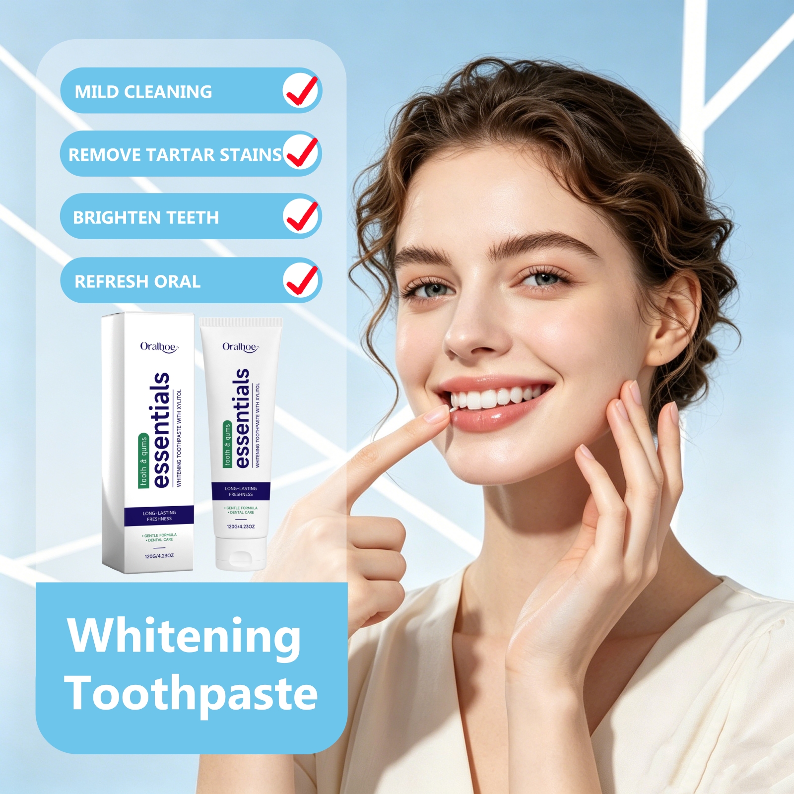 Brightening Whitening Toothpas - đánh giá và giá Teeth Whitening Xylitol