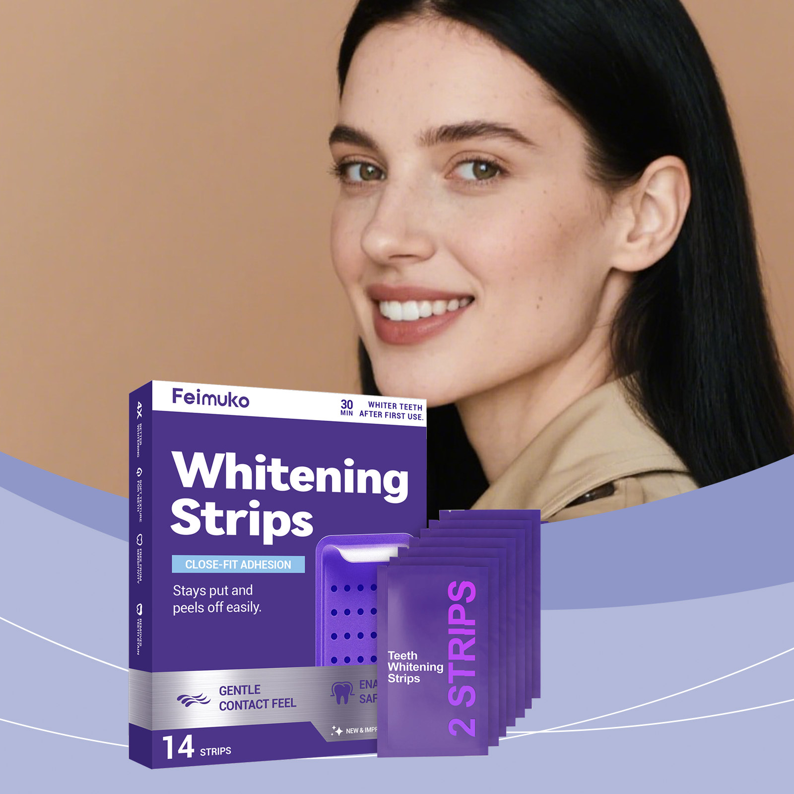 Purple Teeth Whitening Strips  - đánh giá và giá Teeth Whitening Yellow Teeth