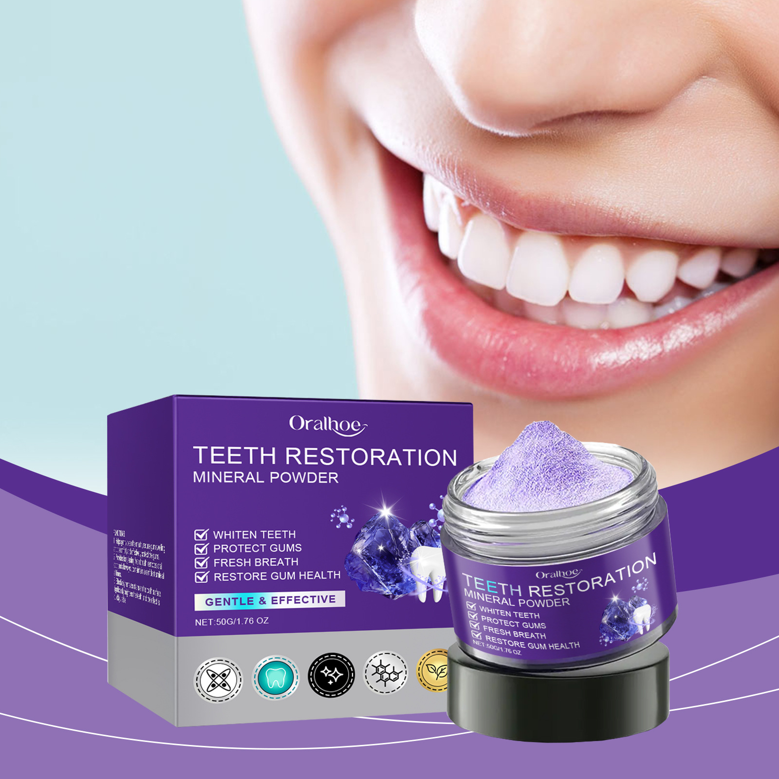 Teeth Restoration Mineral Powd - đánh giá và giá Teeth Whitening From Home